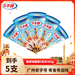 五羊牌 Wuyang 五羊牌 国产香草脆筒冰淇淋 73g*5支