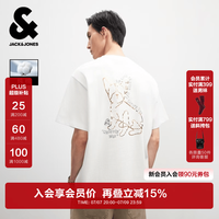 杰克琼斯 杰克·琼斯(JACK&JONES)26年男装100%纯棉短袖T恤男夏季金银法斗狗印花宽松潮流小众半袖