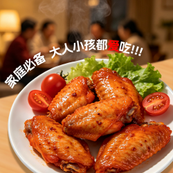 咯咯状元奥尔良鸡翅中掌中宝腌制半成品冷冻空气炸锅烤箱烘焙食材750g