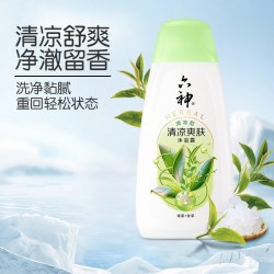 六神 清爽沐浴露绿茶甘草男女持久留香补水学生沐浴乳450g*1