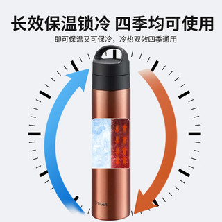 虎牌 不锈钢保温杯 透明铜 600ml