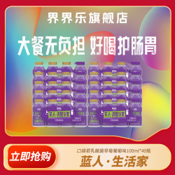 Jelley Brown 口袋君乳酸菌乳饮品益生菌牛奶酸奶饮料酸酸乳乳品老酸奶 草莓葡萄味100ml*40瓶