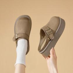 木林森 女士包头勃肯鞋 厚底增高半拖鞋