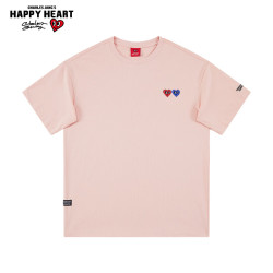 CHARLES JANG'S HAPPY HEART 长袖T恤男女同款纯色休闲圆领宽松透气打底衫 黑色 S 黑色