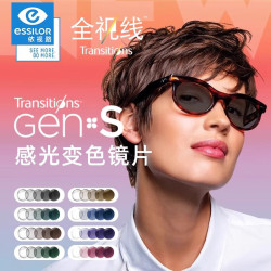 依视路 1.67非球面全视线GENS动态感光钻晶膜致定制 2片