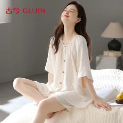 古今 女士轻薄短袖睡衣套装 L
