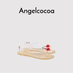 Angelcocoa 日本樱桃味女士平底夹趾平跟果冻水晶鞋 X-DG-250524-01