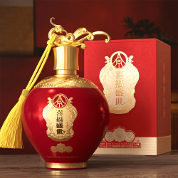 五粮液 喜福盛世锦绣 52%vol 浓香型白酒 500mL 单瓶装