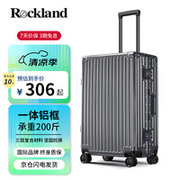 Rockland 行李箱 男万向轮学生铝框拉杆箱大容量旅行箱女登机密码箱子 20寸