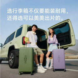 爱华仕 行李箱26英寸大容量三七开拉杆箱耐用旅行箱密码箱皮箱黛紫
