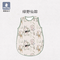 移动端：Little Tiny littletiny背心式睡袋婴儿夏季薄款宝宝竹棉双层纱布无袖护肚睡衣
