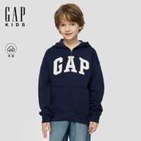 百亿补贴：Gap 男女童春季新款抓绒logo拉链连帽卫衣儿童装外套645416