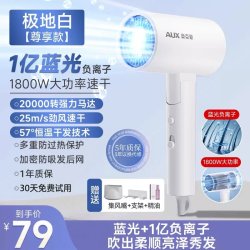 奥克斯 吹风机家用大功率负离子护发折叠便携大风力速干轻音电吹风