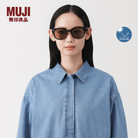 無印良品 MUJI 威灵顿框型 时尚太阳镜 DF114A6S 棕色
