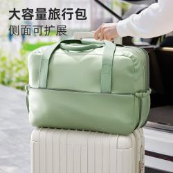享乐屋 旅行包 可套拉杆箱旅行袋 大容量行李包 绿色 中号