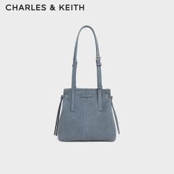 CHARLES & KEITH CHARLES&KEITH26秋新品复古绒面长肩带单肩斜挎包CK2-30671901-1 Smoky Blue烟熏蓝 S