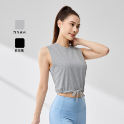 361° 无袖背心女款透气休闲上衣纯色圆领T恤