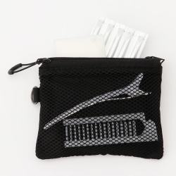 無印良品 MUJI 再生聚酯纤维 双拉链包S 黑色 约13.5x10cm