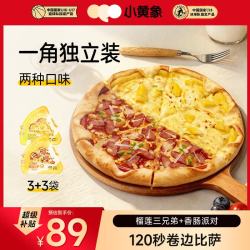 小黄象 120S卷边披萨香肠100g*3袋+榴莲85g*3袋（共6片）