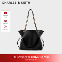  CHARLES & KEITH 女士大容量柔软抽绳链条福袋包 CK2-20782654