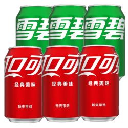 可口可乐 330ml*12罐+雪碧柠檬味 330ml*12罐 碳酸饮料