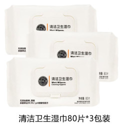 胖东来 DL清洁卫生湿巾80片*3包装