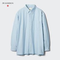 优衣库 牛津纺宽松条纹衬衫/长袖优衣库男装合作款/衬衣484904尺码齐全