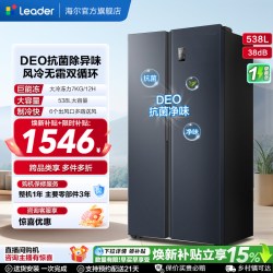 Leader 国潮系列 BCD-538WGLSSEDBX 风冷对开门冰箱 538L 晓山青
