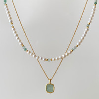 洛梵欣饰 叠戴珍珠项链配饰女轻奢小众锁骨链感串珠吊坠颈链饰品 项链款