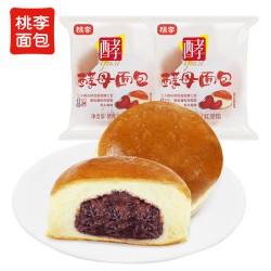桃李 酵母面包红豆馅 营养早餐手撕面包糕小零食点心整箱 80g*6袋