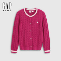 Gap 846910 小熊刺绣 绞花棉质针织开衫 女童