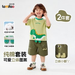 lomitoo 100%纯棉 儿童短袖T恤