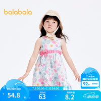巴拉巴拉 童装女童连衣裙夏2024裙子纯棉 红蓝色调00368 110cm