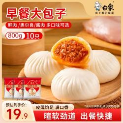 白象 酱肉包子800g 10个装 早餐包子馒头半成品 生鲜速冻面点 速食食品