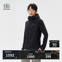 KOLON SPORT 软壳外套男款 防泼水透湿双层织 黑色 2XL