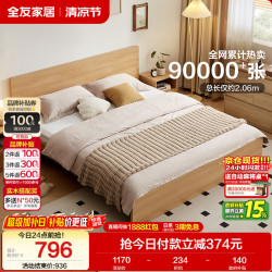 全友 106318 北欧板式床 180*200cm