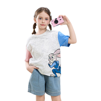 迪士尼 儿童短袖T恤 粉蓝 140cm