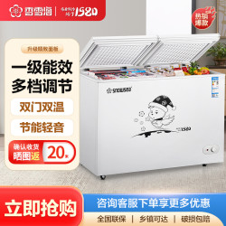 香雪海 双温冰柜家用小型冷柜 冷藏冷冻两用柜双门大容量卧式冷柜