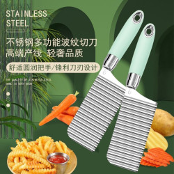 不锈钢波浪刀切菜器 高档薯条刀 薯格狼牙土豆专用刀 瓜果刀刨