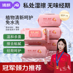 婧麒 两人匠婧麒草本私密护理湿巾杀菌女性洁阴成人事后清洁经期免洗