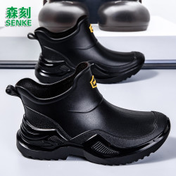 森刻2026春季新款雨鞋男款时尚外穿水靴防滑防水厨房软底耐磨水鞋