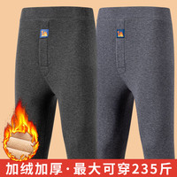 男士加大码驼绒保暖裤冬季御寒打底裤加绒加厚自发热毛裤高腰棉裤
