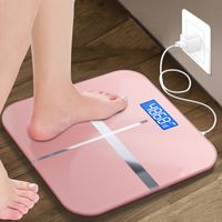 家用体重秤充电体重秤准电子秤称重人体秤钢化玻璃耐用