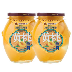 林家铺子820g*2罐大罐黄桃罐头玻璃罐出游水果零食