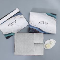 珊瑚绒吸水浴巾BestWish +灰拼黄