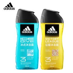 adidas 男士香波沐浴露洗发沐浴三合一 冰点250ml+征服250ml