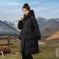 雪中飞 2025冬女士中长款羽绒服连帽加厚保暖韩版廓形纯色