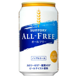 三得利 现货日本产三得利ALLFREE 零0度无糖嘌呤无醇零卡无酒精啤酒饮料 (现货) 350mL 1罐