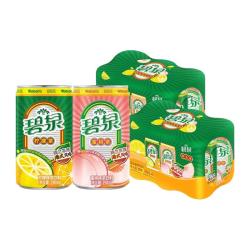 屈臣氏 碧泉柠檬茶蜜桃茶 饮料地道港式茶饮茶味浓郁 碧泉混合(柠檬茶+蜜桃茶)190ML*12罐