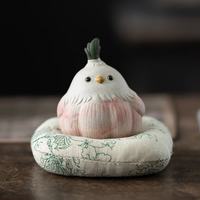茉舟 宜兴原矿紫砂蒜头小鸟茶宠摆件精品手工蒜鸟小茶玩可爱装饰工艺品